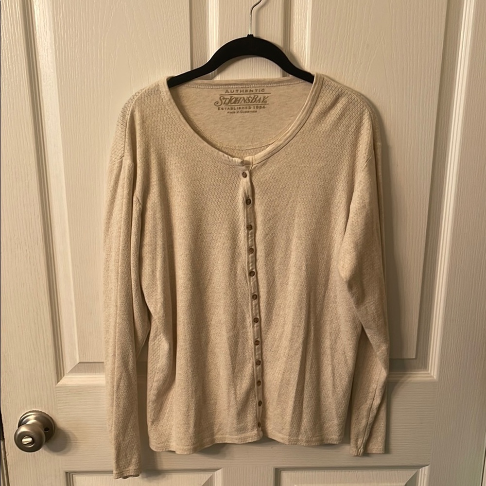 Cream Button-Up Cardigan